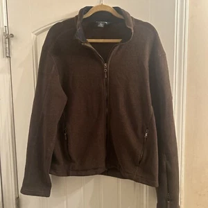 Polo uomo Ralph Lauren giacca leggera pile GRANDE marrone con pelle marrone - Foto 1 di 18