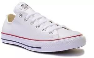 Converse Chuck Taylor All Star Cuero Ox Unisex Zapatilla En Blanco UK 3 - 13 - Imagen 1 de 6