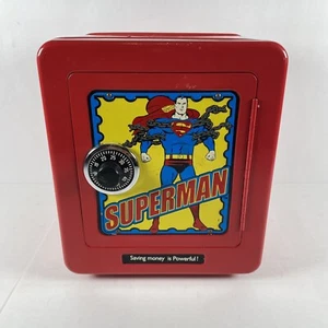 Caja fuerte clásica de acero con alarma 2001 DC Comics Schylling Superman de colección - Imagen 1 de 8