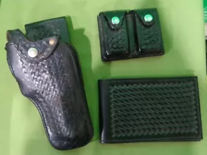 3x Leder Sicherheit Speed mittlerer Rahmen 4 Holster Clip Notizblock Polizei Posten Revolver - Bild 1 von 12