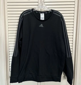 Adidas Black/Gray Logo Long Sleeve Gray Athletic Sweatshirt Size Large - Picture 1 of 6