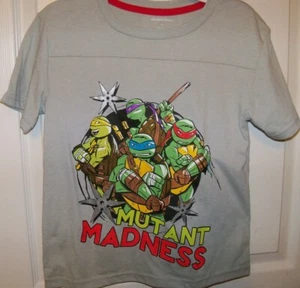 TMNT Teenage Mutant Ninja Gray Turtles Short Sleeve Shirt Boys Size 7 NWT   - Picture 1 of 1
