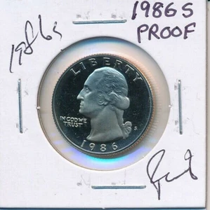 1986 S U.S. WASHINGTON QUARTER PROOF BU BEAUTIFUL COIN L@@K! - Picture 1 of 2