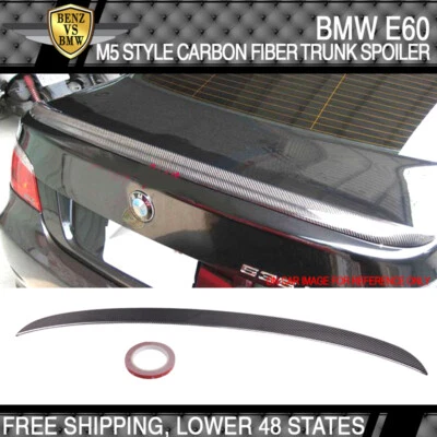 USA STOCK 04-10 BMW 5 Series E60 4Dr M5 Style Carbon Fiber Trunk Spoiler (CF) - Image 1 of 4