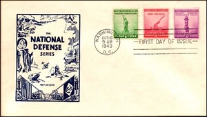 Scott 899 - 901 1 - 3 Cents Defense Unknown FDC Typed Unaddressed Planty 899-2 - Bild 1 von 2