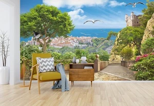 3D Seaside Town G3860 Wallpaper Wall Murals Removable Self-adhesive Erin - Picture 1 of 11