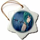 3dRose Anime and Notes 3 inch Snowflake Porcelain Ornament