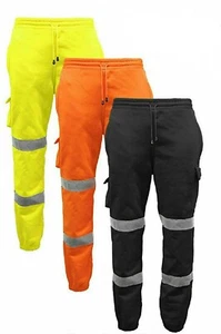 Herren,s Fleece Trainingsanzug Hi Vis Viz Sicherheit Arbeitskleidung Freizeit Jogginghose Hose - Bild 1 von 6