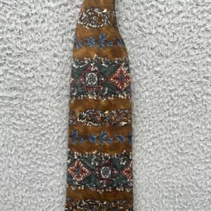 Bill Blass Vintage Brown Floral Striped Silk Tie Necktie scarf Indie Cottagecore - Picture 1 of 7