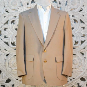 Blazer Towncraft 42S Para Hombre Beige Dorado Botones Hecho en EE. UU. Calce Clásico De Colección - Imagen 1 de 15