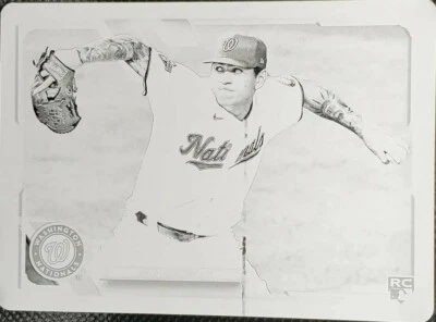 SETH ROMERO 2021 Topps Update Series RC PRINTING PLATE SP #1/1 Nationals One of - Image 1 of 2