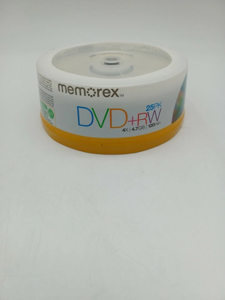 Memorex DVD-RW 4x 4.7GB 120min Rewritable 25PAQ 25PK Sealed NEW - Image 1 of 2