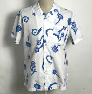 Obey Herren SS Organic Woven Button Down Hemd Dubbed Weiß Größe M Neu mit Etikett - Bild 1 von 2