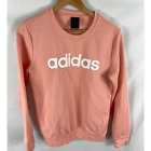 Adidas Essentials lineares grafisches Sweatshirt rosa weiß Größe Medium
