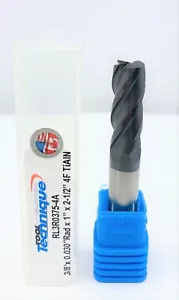 3/8 Zoll Hartmetall Schaftfräser 4 Flöte 0,030 Zoll Eckradius normale Länge TiAlN (CB3-P) - Bild 1 von 4