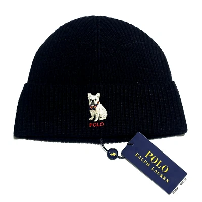 Nuevo Polo Ralph Lauren Polo Cachorro Perro Negro Gorro Sombrero Nuevo con Etiquetas Foto 1 de 4