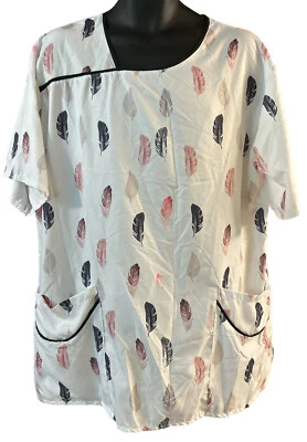 Medical Scrub Top Womens Nurse Dentist 2 Pocket See Description for Measurments - Image 1 of 2