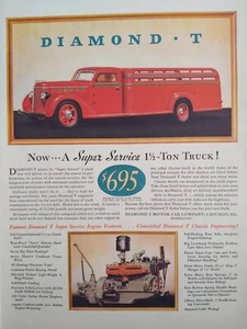 1938 vintage Diamond T automobile print ad.  Pre world war ll trucks - Picture 1 of 1
