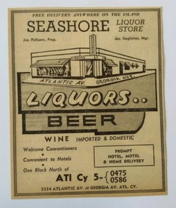1959 Seashore Liquor Store Advertisement Atlantic City, NJ - Picture 1 of 1