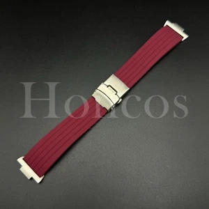 Correa de reloj de goma borgoña de repuesto para cierre y adaptador Tissot PRX - Imagen 1 de 3