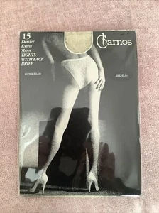 Medias Pantimedias Breves de Encaje Charnos Extra Transparentes Crema Mantequilla Pequeñas - Imagen 1 de 8
