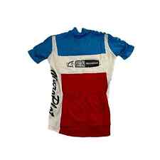 Vintage Descente Team MicroPlot Red White Blue Japan Medium Cycling Jersey VTG
