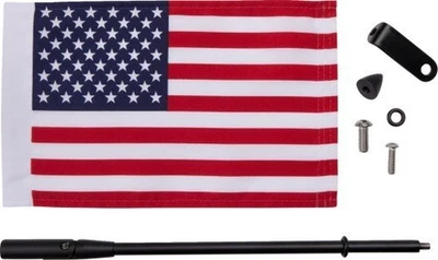 Show Chrome Folding Flag Pole - Black Motorcycle Street Bike 44-104BK - Image 1 of 4