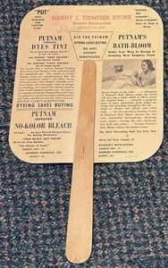 1940 Lincolnville Kansas Henry J Tiemeier Merchandise ad fan - Putnam Dyes - Picture 1 of 2