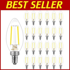 Elegant B10 Candle Shape Dimmable LED Bulbs, 24 Pack, Instant Brightness, E12 - Picture 1 of 9