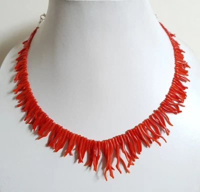 Collana Rami di corallo rosso originali non trattati dall'Italia, rosso... - Immagine 1 di 4