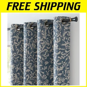 Vintage Floral Grommet Top Curtains - 72" Blackout Drapes for Stylish Living - Picture 1 of 11