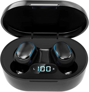 Wireless Earbuds, Bluetooth 5.3 Headphones HiFi Deep Bass with Mic Black - Picture 1 of 8