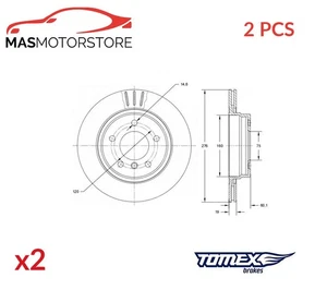BREMSSCHEIBEN SATZ PAAR HINTEN TOMEX BRAKES TX 71-57 2PCS P FÜR BMW 3,E46,E36 - Bild 1 von 5