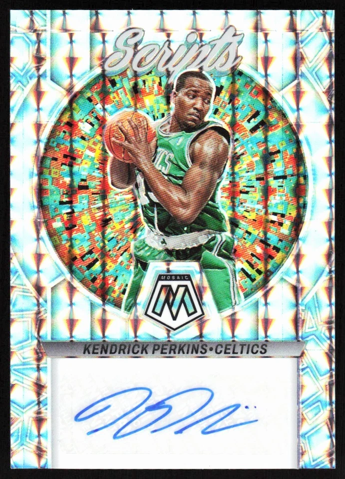 2022-23 Panini Mosaic Scripts Prizms Kendrick Perkins Auto Boston Celtics - Image 1 of 2