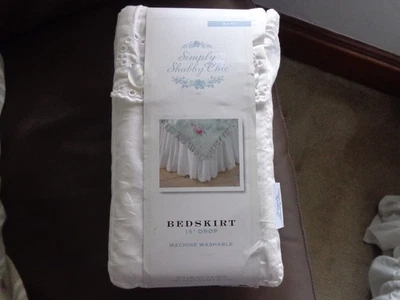 NEW IN BAG RACHEL ASHWELL SIMPLY SHABBY CHIC BED SKIRT DUST RUFFLE KING WHITE - Image 1 of 4