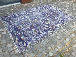 Oushak Kelim Teppich, Boho Dekor Teppich, Türkischer Vintage Teppich, Handgefertigter Teppich, 5,6 x 8,6 ft - Bild 1 von 10