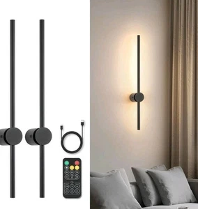 PASOAR Battery Operated Wall Sconce Set of Two, USB Rechargeable LED Wall Lights - Picture 1 of 13