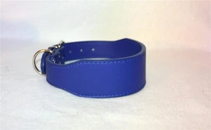 BRIGHT BLUE POLYURETHANE "COMFORT FIT" DOG COLLAR: 2" Wide Medium-NEW - Picture 1 of 5
