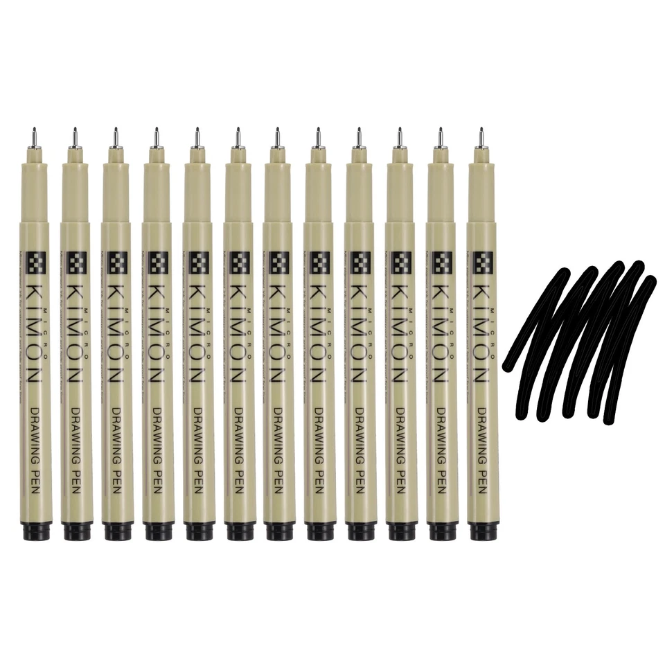 Bolígrafos Fineliner, bolígrafo de dibujo de puntos finos de 0,5 mm para dibujar, paquete de 12 Foto 1 de 4