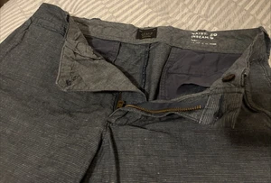 J Crew kurz gestreift blau Herren 29x9" Baumwolle Leinen Mischung Baird Mcnutt Stoff - Bild 1 von 13