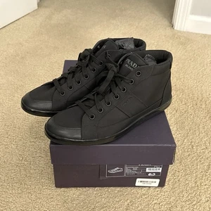 Zapatillas altas Prada Nylon Tech para hombre talla 10,5 negras EE. UU. 2TG175 con caja - Imagen 1 de 11
