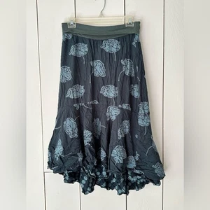 Vintage 90s J. Jill Just Jill Hi-Lo Floral Skirt Gr. S Teal Blue Fairy - Bild 1 von 9