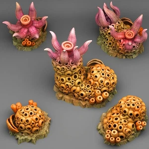 Mutant Coral Clusters Legion Terrain Scenery Tabletop Miniatures 28mm Wargames - Picture 1 of 2