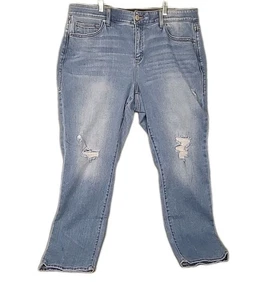 LuLaRoe With Love Jeans Damen 36 Skiny Med Blue Denim Stretch Taille Distressed - Bild 1 von 16