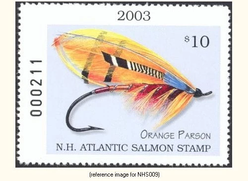 Estampilla de salmón Halfpricefish New Hampshire 2003 $10,00 Foto 1 de 1