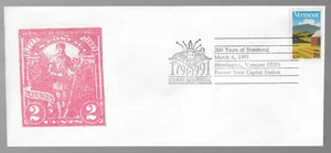 Vermont Statehood 200 años U/O primer día cancelación Green Mountain Boy - Imagen 1 de 1