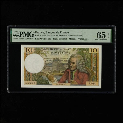 1971-73 France Banque De France 10 Francs Pick#147d PMG 65 EPQ Gem UNC - Image 1 of 4