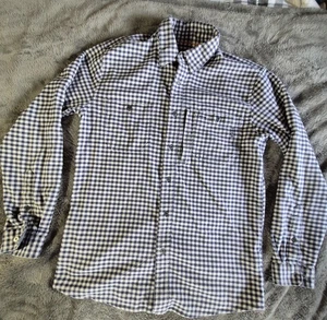 Camisa Orvis Para Hombre Mediana Azul Blanca A Cuadros Rendimiento Franela Elastizada Manga Larga - Imagen 1 de 13