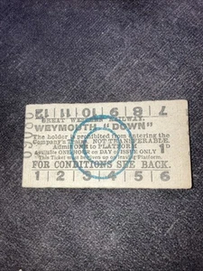 G W R. Platform. Ticket, (. Weymouth. Down. ) - Picture 1 of 1