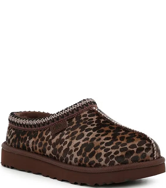 Новый цвет UGG Tasman Caspian пятнистый животных печати икры волосы сабо, сожженный кедр - Изображение 1 из 4